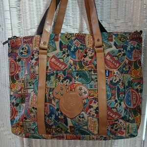 Disney Retro Travel Stickers Mickey Mouse Tote